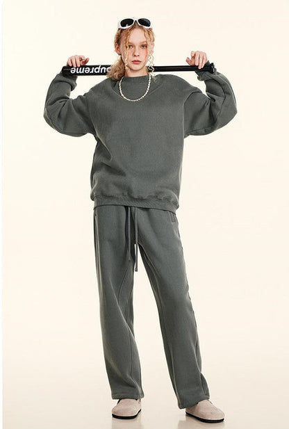 345GSM Fleece Solid Color Crew