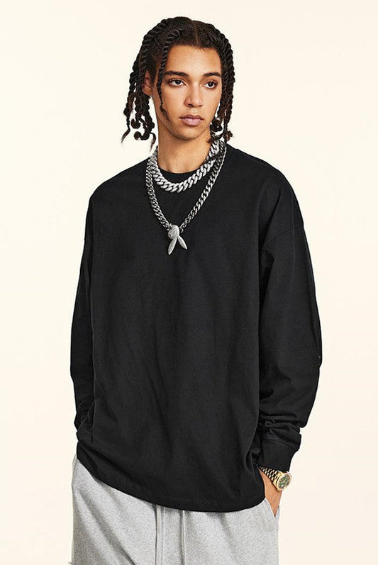 100% Cotton 250GSM Pigment Dyed Long Sleeve Crew