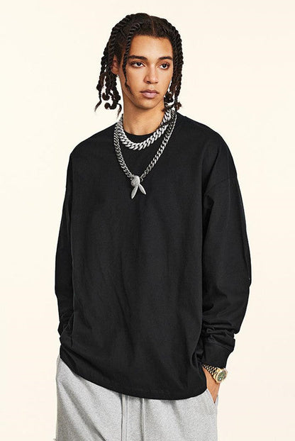 100% Cotton 250GSM Pigment Dyed Long Sleeve Crew