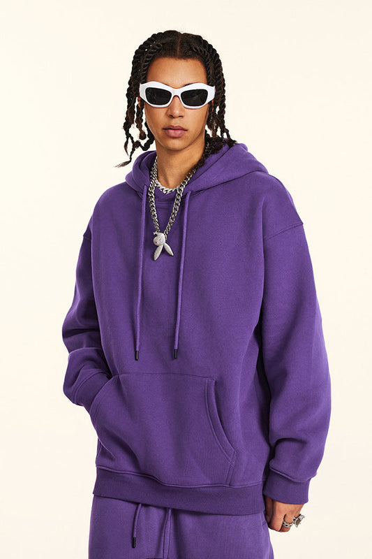 345GSM Fleece Solid Oversized Hoodie