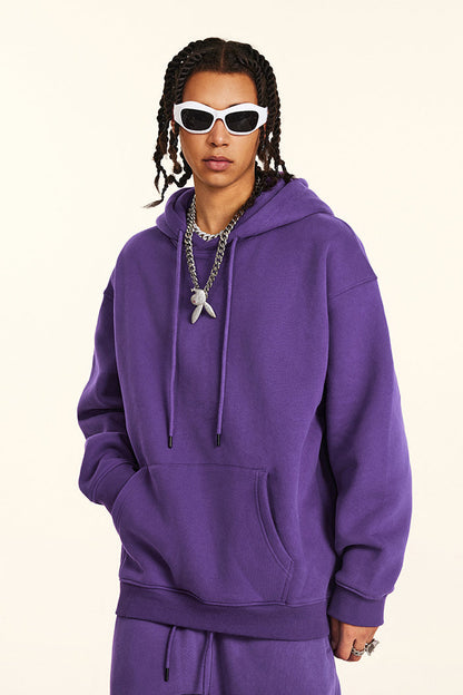 345GSM Fleece Solid Oversized Hoodie