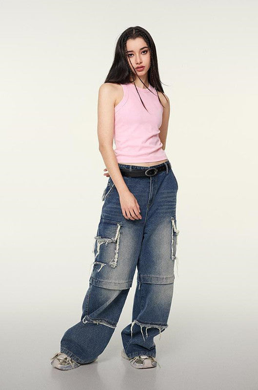 235GSM Washed Out Crop Vest