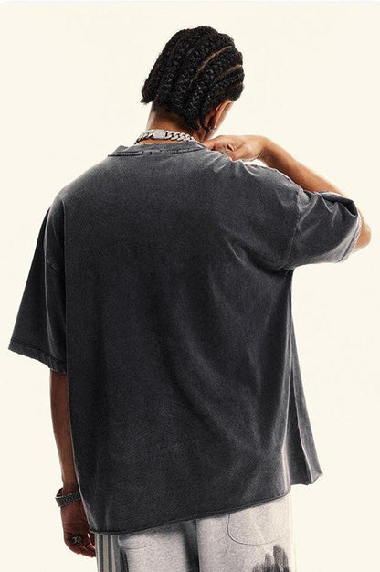 250GSM Distressed Gradient Washed Tee