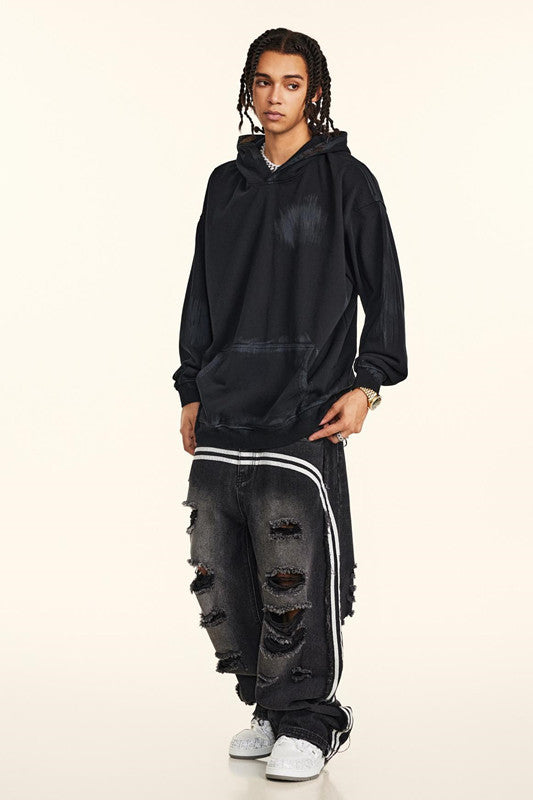 370GSM Dirty Effect Washed Out Hoodie