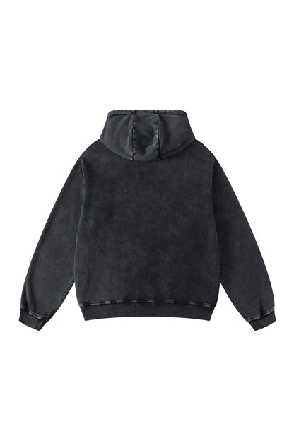 420GSM Over Pocket Printed Washed Hoodie