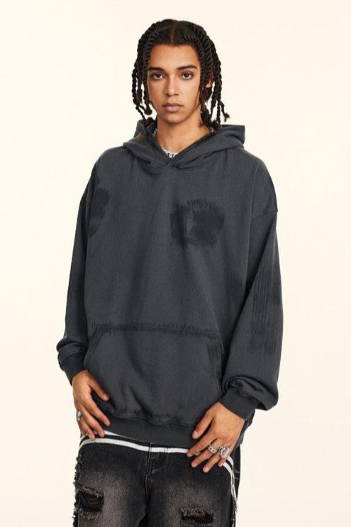 370GSM Dirty Effect Washed Out Hoodie