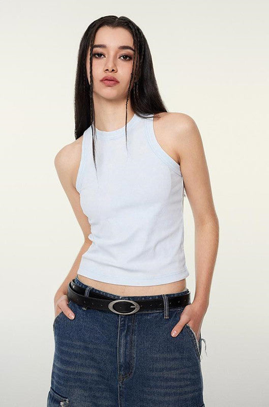 235GSM Washed Out Crop Vest