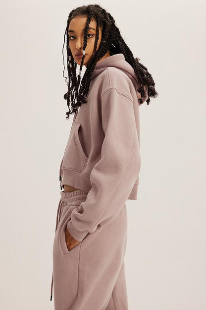 Basic Fleece Crop Hoodie