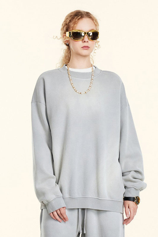 332GSM Spray Washed Fleece Crew