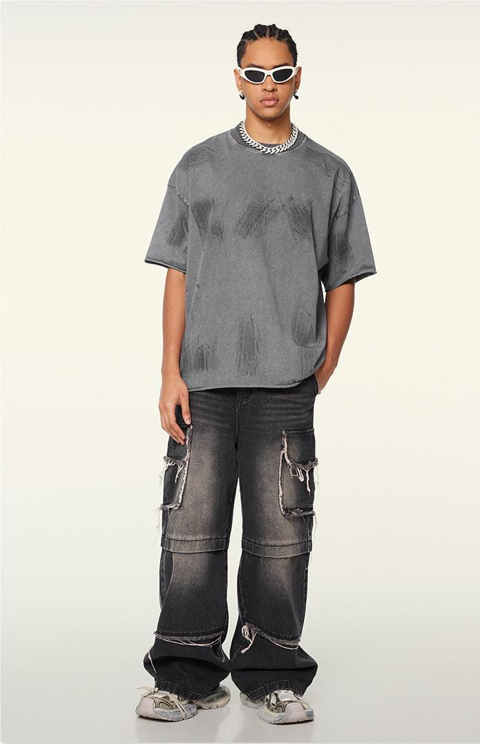 310GSM Brush Dyed Washed?Tee