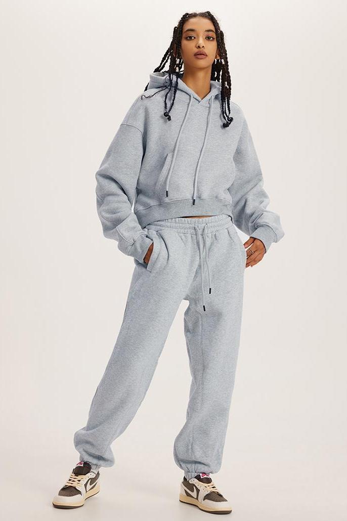 Basic Fleece Crop Hoodie