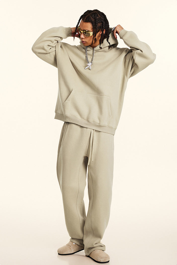 345GSM Fleece Solid Oversized Hoodie