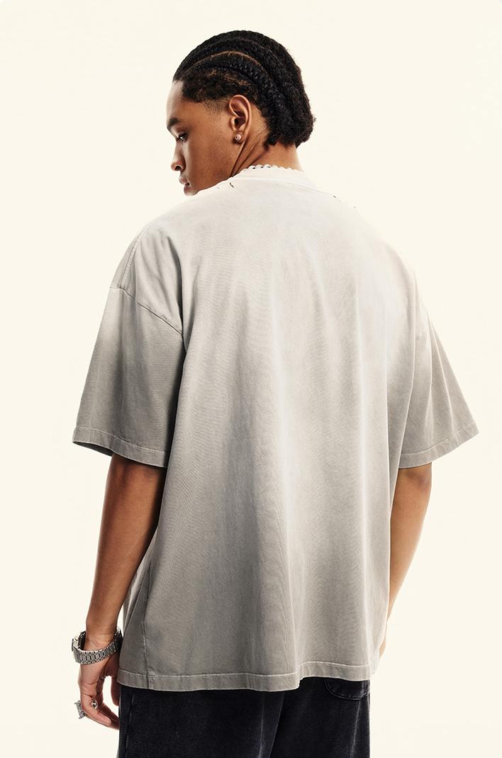250GSM Distressed Washed Sun Fade Tee
