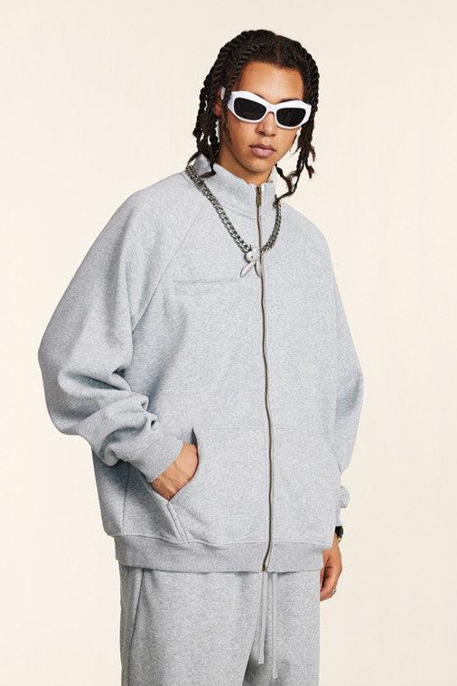 420GSM Solid Color Fleece  Zipper Jacket