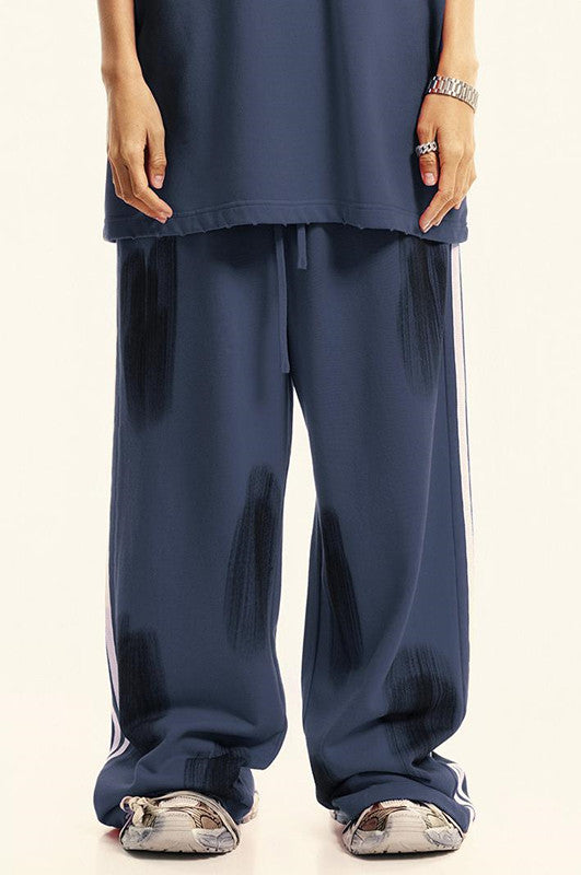 380GSM Brush Dyed Stripe Side Sweatpants