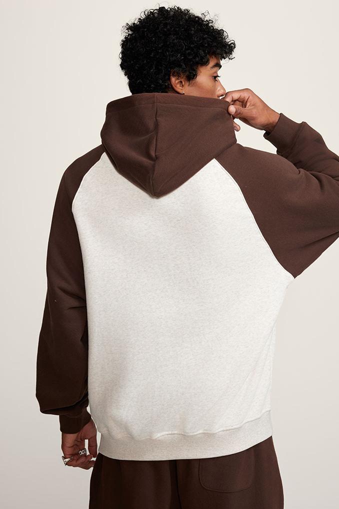 Contrast Sleeve Fleece Hoodie