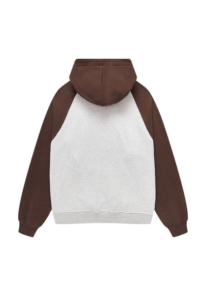 Contrast Sleeve Fleece Hoodie