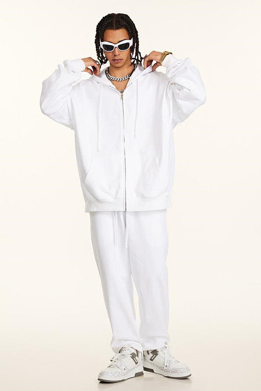 440GSM High Weight Solid Color Zipper Hoodie