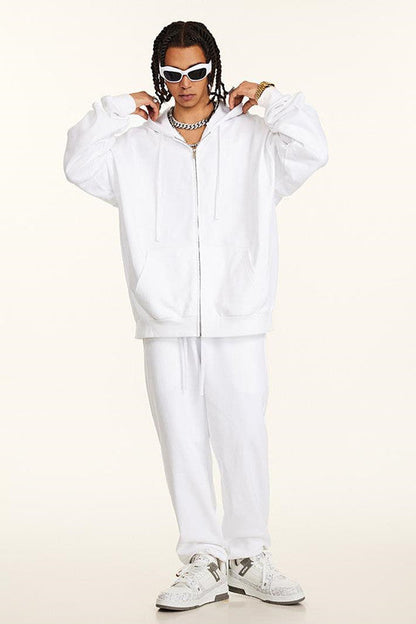 440GSM High Weight Solid Color Zipper Hoodie