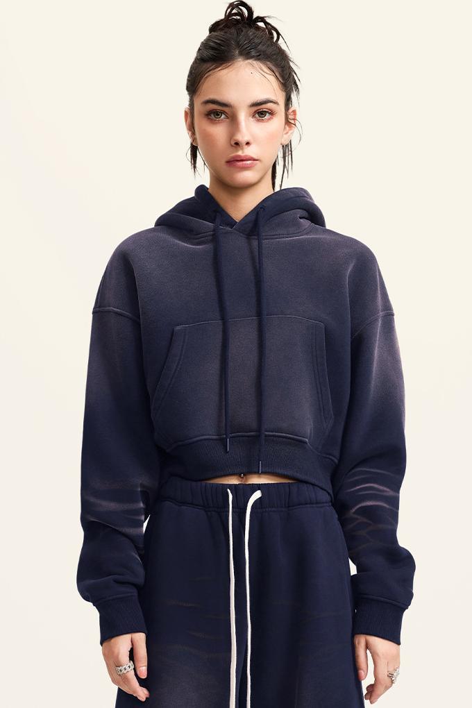 Washed Gradient Fleece Hoodie