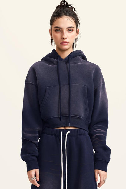 Washed Gradient Fleece Hoodie