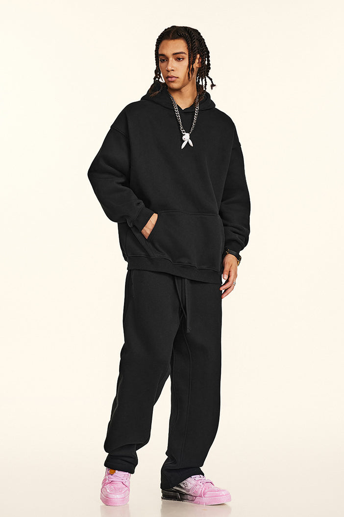 345GSM Fleece Solid Oversized Hoodie