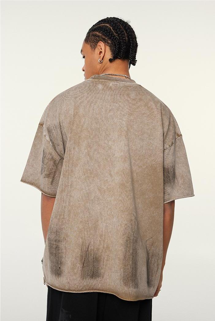 310GSM Brush Dyed Washed?Tee