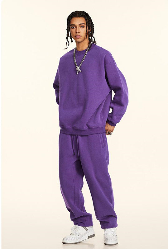 345GSM Fleece Solid Color Crew