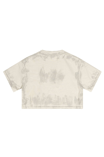 305GSM Brush Dyed Crop Tee