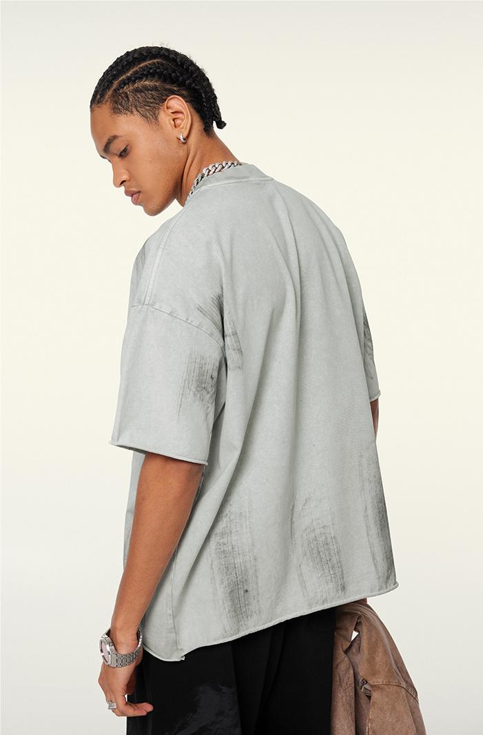 310GSM Brush Dyed Washed?Tee