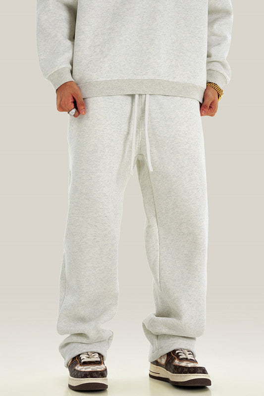 345GSM Relaxed Solid Color Fleece Sweatpants