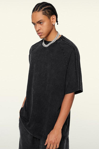 250GSM Pigment Dyed Side Stripe Tee