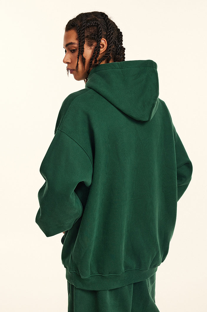 345GSM Fleece Solid Oversized Hoodie