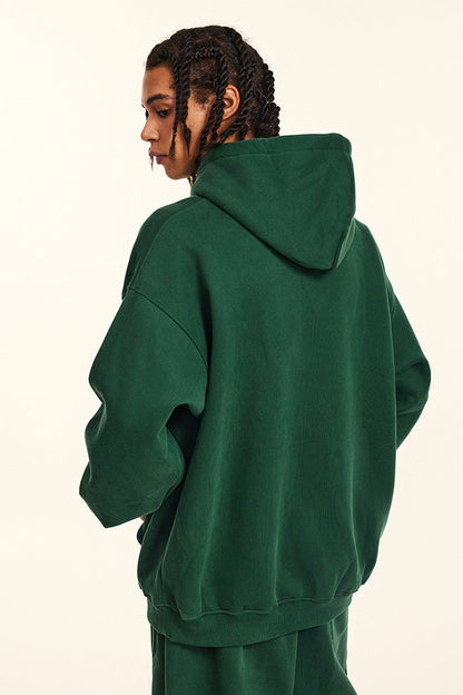 345GSM Fleece Solid Oversized Hoodie