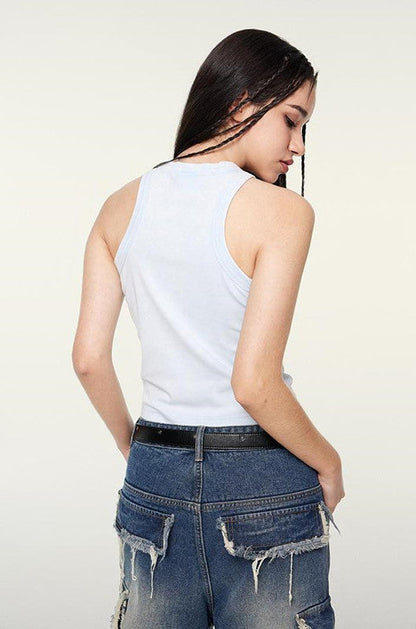 235GSM Washed Out Crop Vest