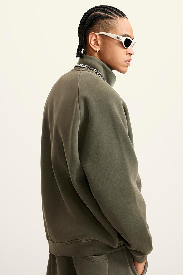 Washed Fleece Zipper Jacket