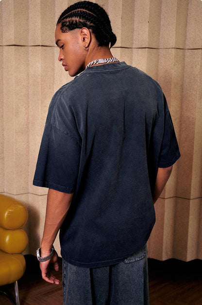 250GSM Distressed Washed Sun Fade Tee