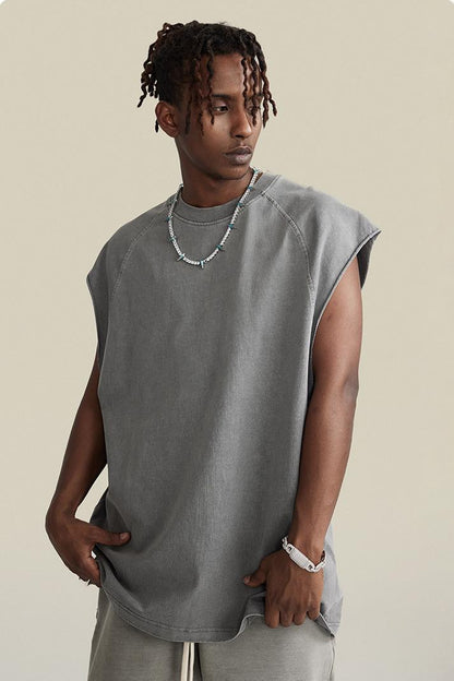 Washed Sleeveless Muscle Tee
