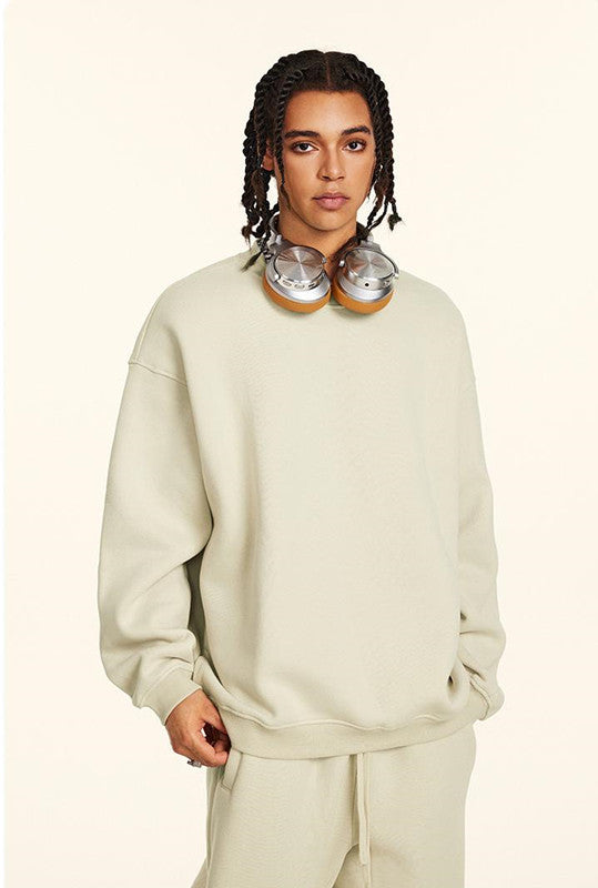 345GSM Fleece Solid Color Crew
