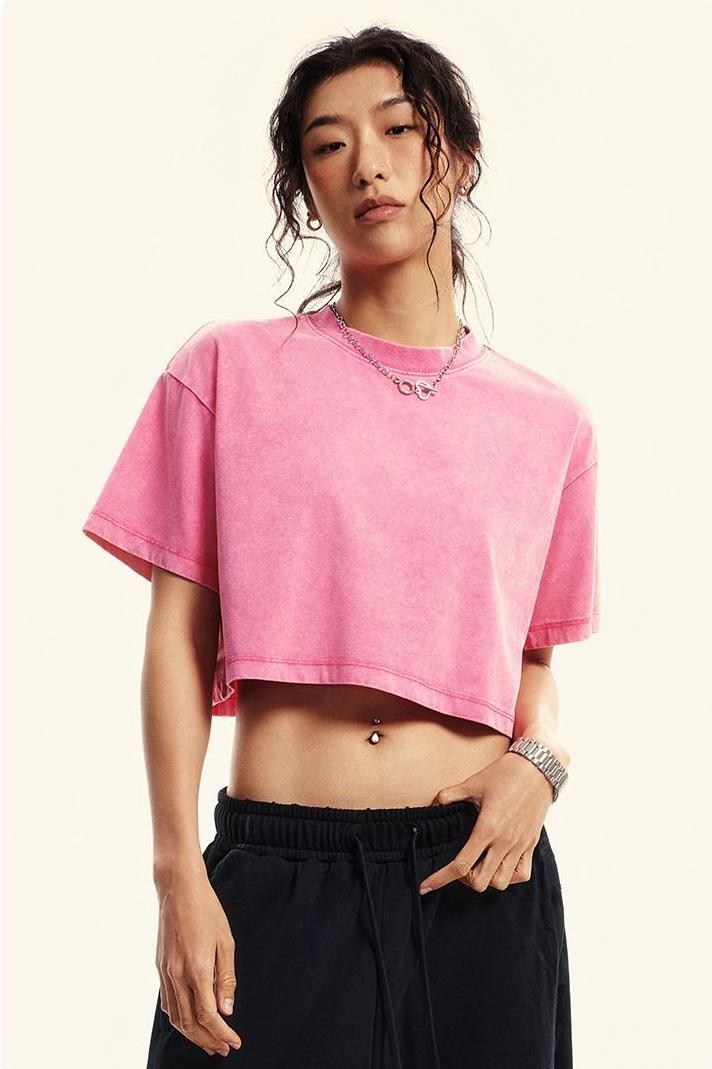 235GSM Pigment Dyed Crop Tee