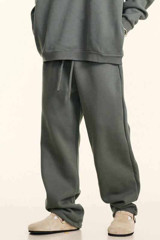 345GSM Relaxed Solid Color Fleece Sweatpants