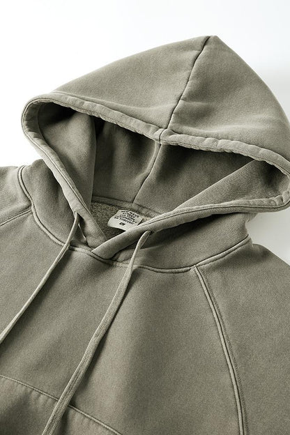 Fleece Pigment Dyed Crop Hoodie