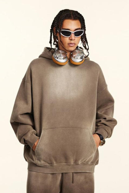 332GSM Gradient Sprayed Fleece Hoodie