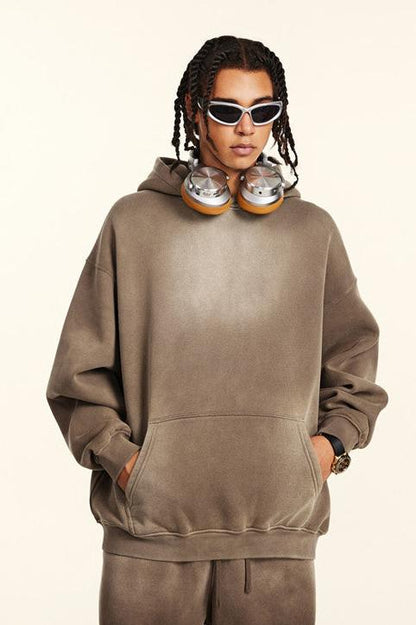 332GSM Gradient Sprayed Fleece Hoodie