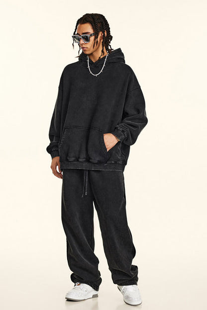 332GSM Pigment Dyed Washed Fleece Hoodie