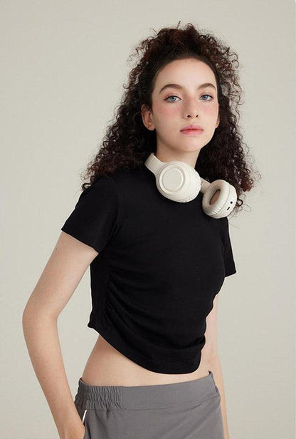 220GSM Ruched Crop Tee