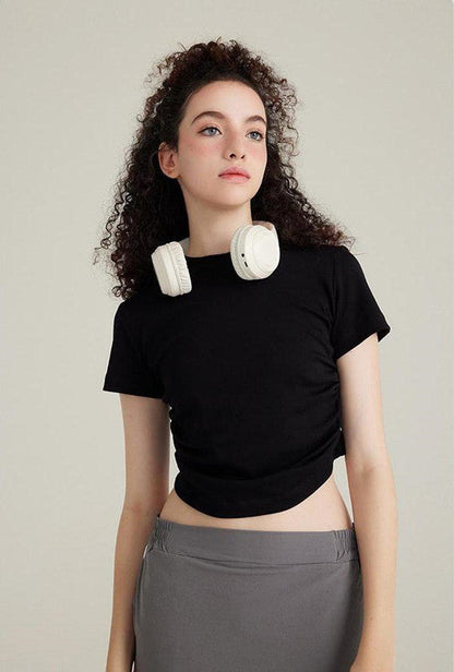 220GSM Ruched Crop Tee
