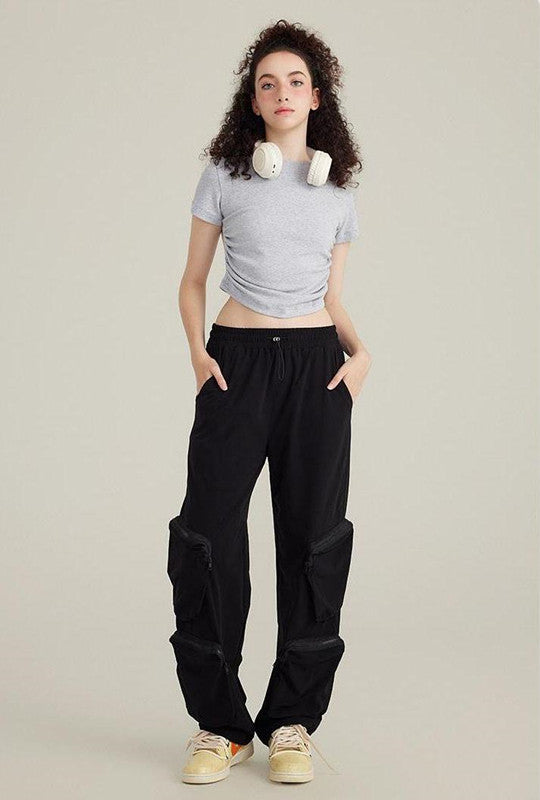 220GSM Ruched Crop Tee