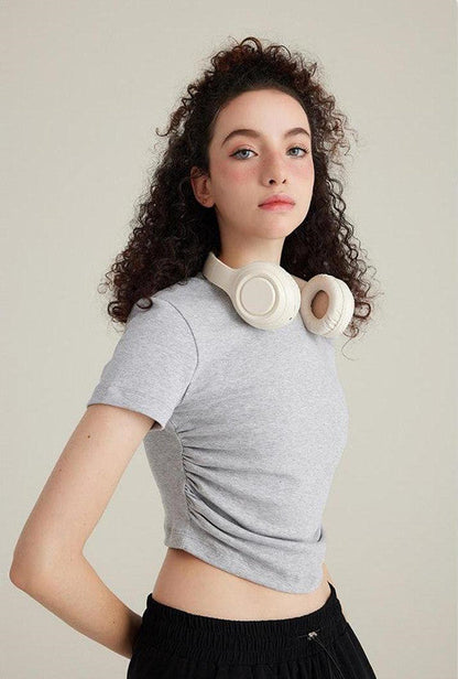 220GSM Ruched Crop Tee