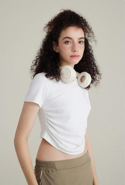 220GSM Ruched Crop Tee